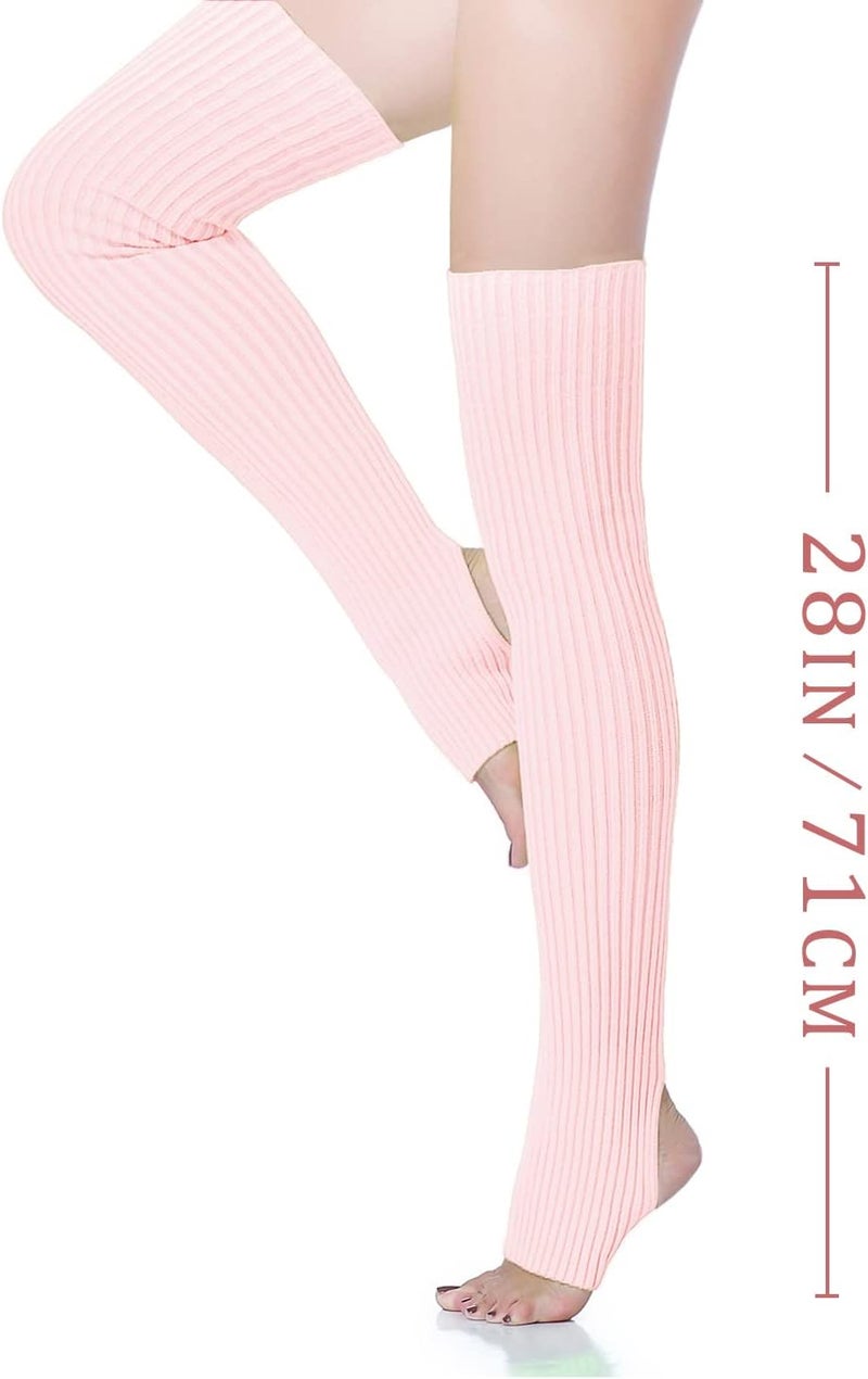 v28 Long Leg Warmer, Women’s Men 80s Party Ribbed Knit Dance Sports - Image 2
